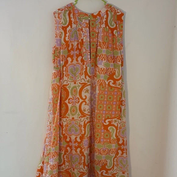 Anthropologie Orange and Green Maxi Dress - Picture 3 of 3